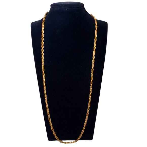 Gold Tone Chain Necklace Spring Ring Closure 22" Vtg - Picture 1 of 4